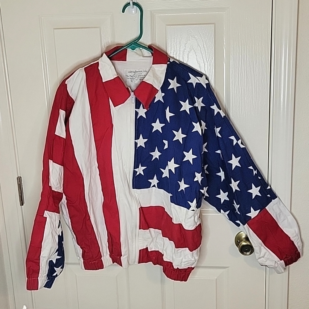 90s Vintage American Flag Jacket.